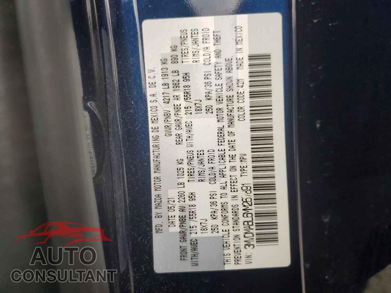 MAZDA CX30 2021 - 3MVDMABL6MM267891