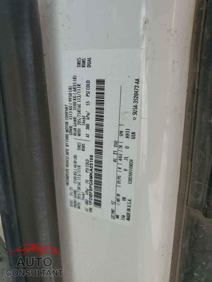 FORD TRANSIT 2021 - 1FDBF8PG8MKA05168