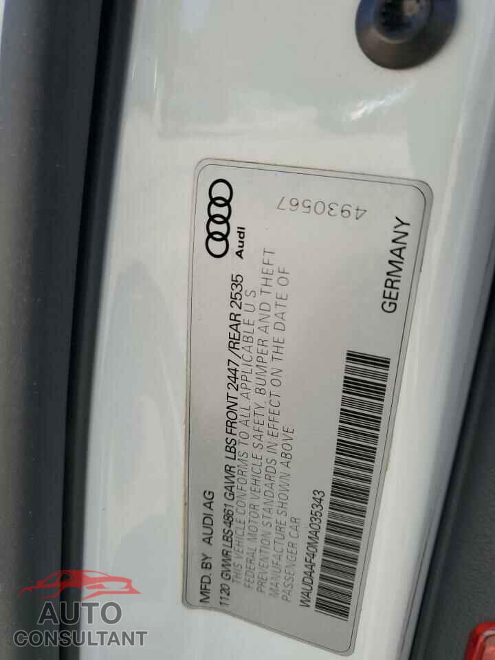 AUDI A4 2021 - WAUDAAF40MA035343