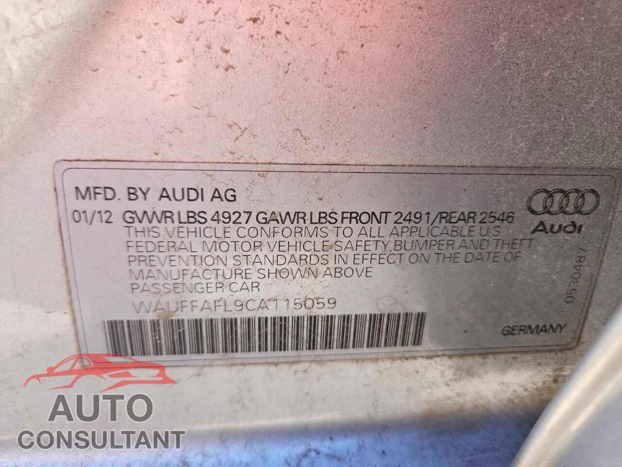 AUDI A4 2012 - WAUFFAFL9CA115059