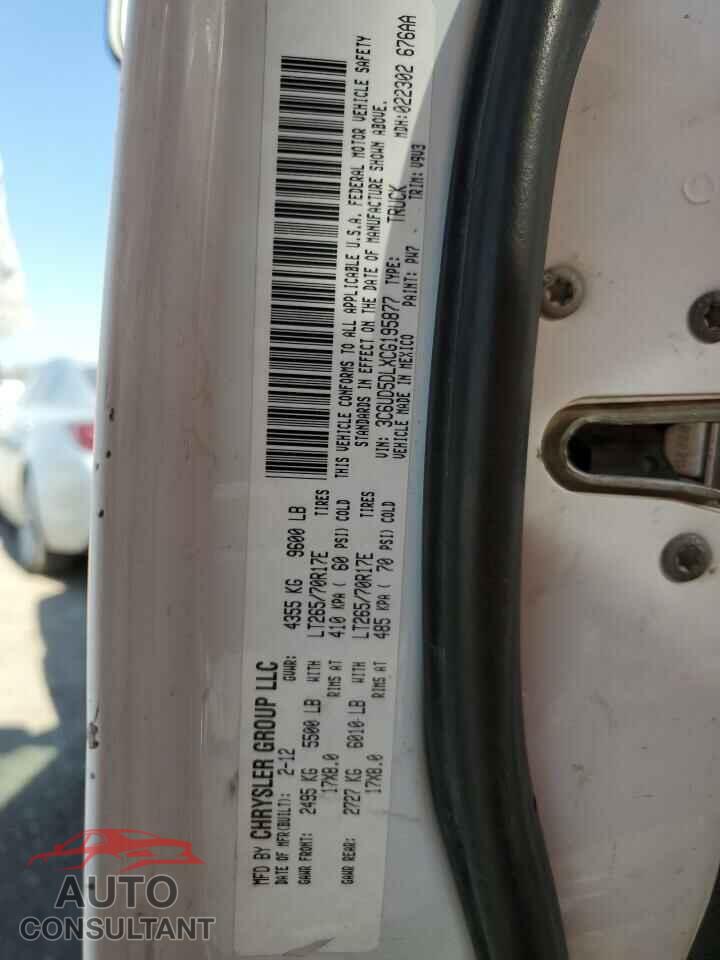 DODGE RAM 2500 2012 - 3C6UD5DLXCG195877