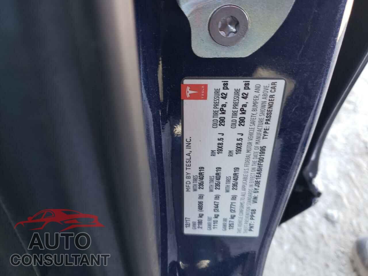 TESLA MODEL 3 2017 - 5YJ3E1EA6HF001995