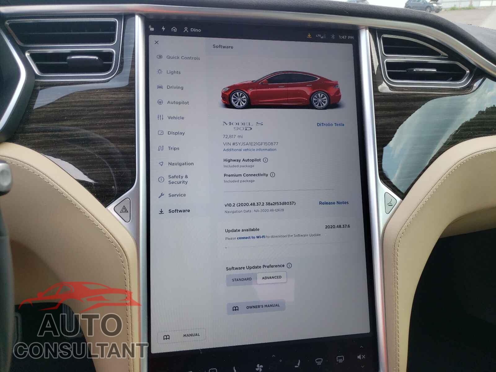 TESLA MODEL S 2016 - 5YJSA1E21GF150877