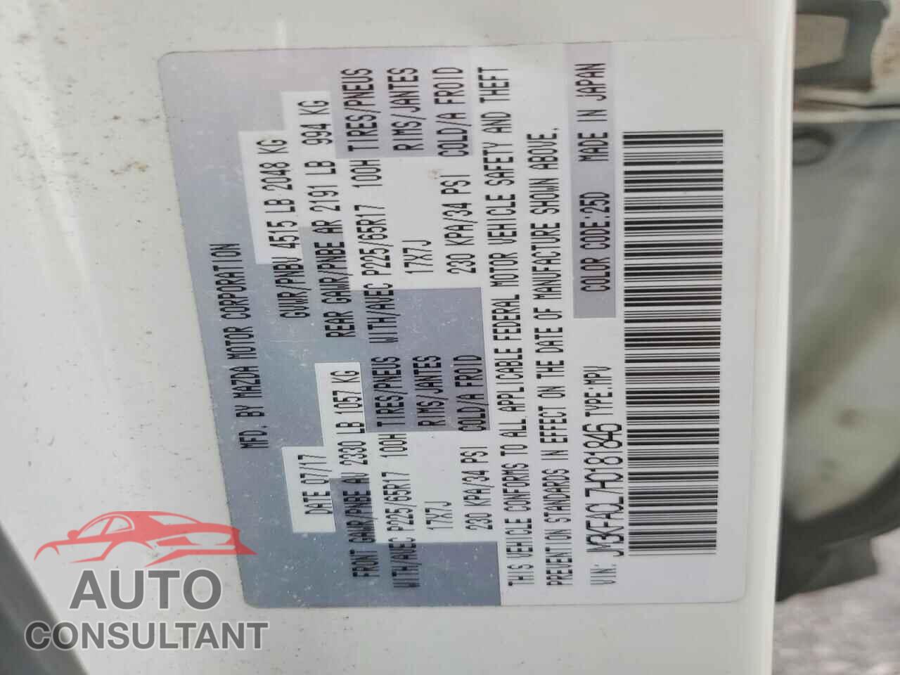 MAZDA CX-5 2017 - JM3KFACL7H0181846