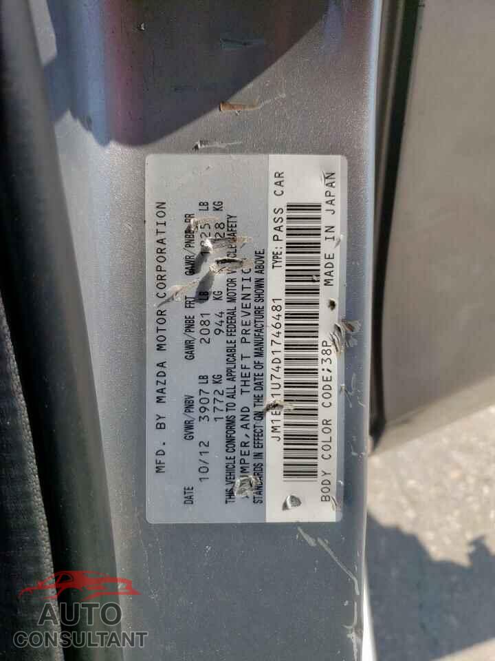 MAZDA 3 2013 - JM1BL1U74D1746481