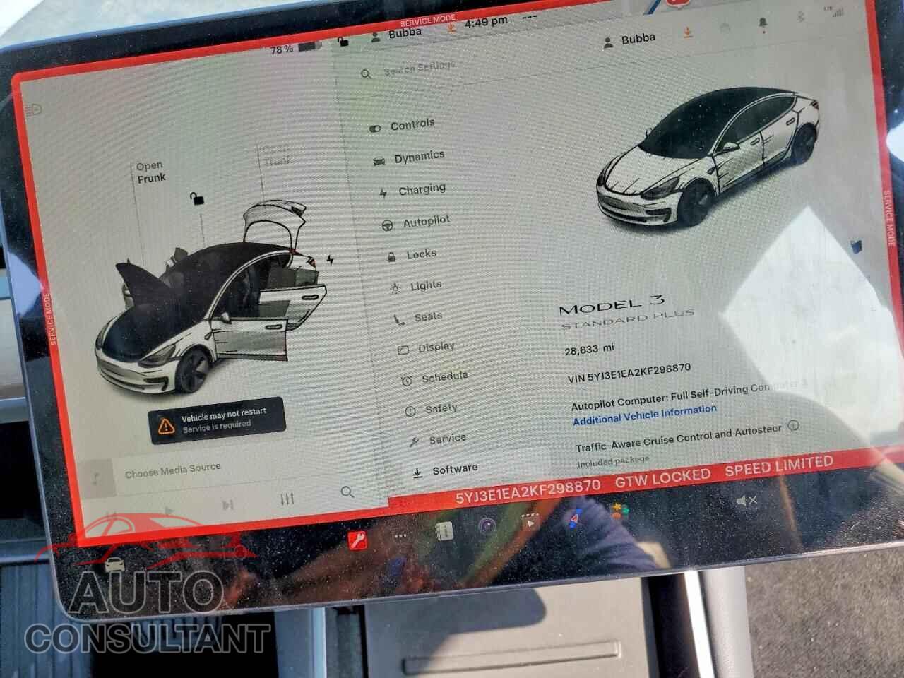 TESLA MODEL 3 2019 - 5YJ3E1EA2KF298870