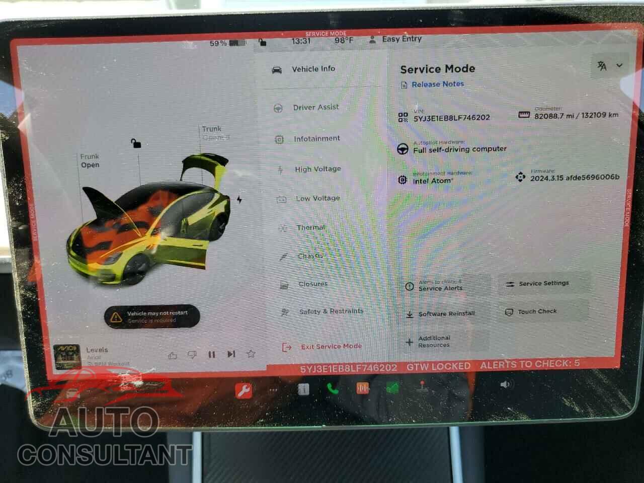 TESLA MODEL 3 2020 - 5YJ3E1EB8LF746202