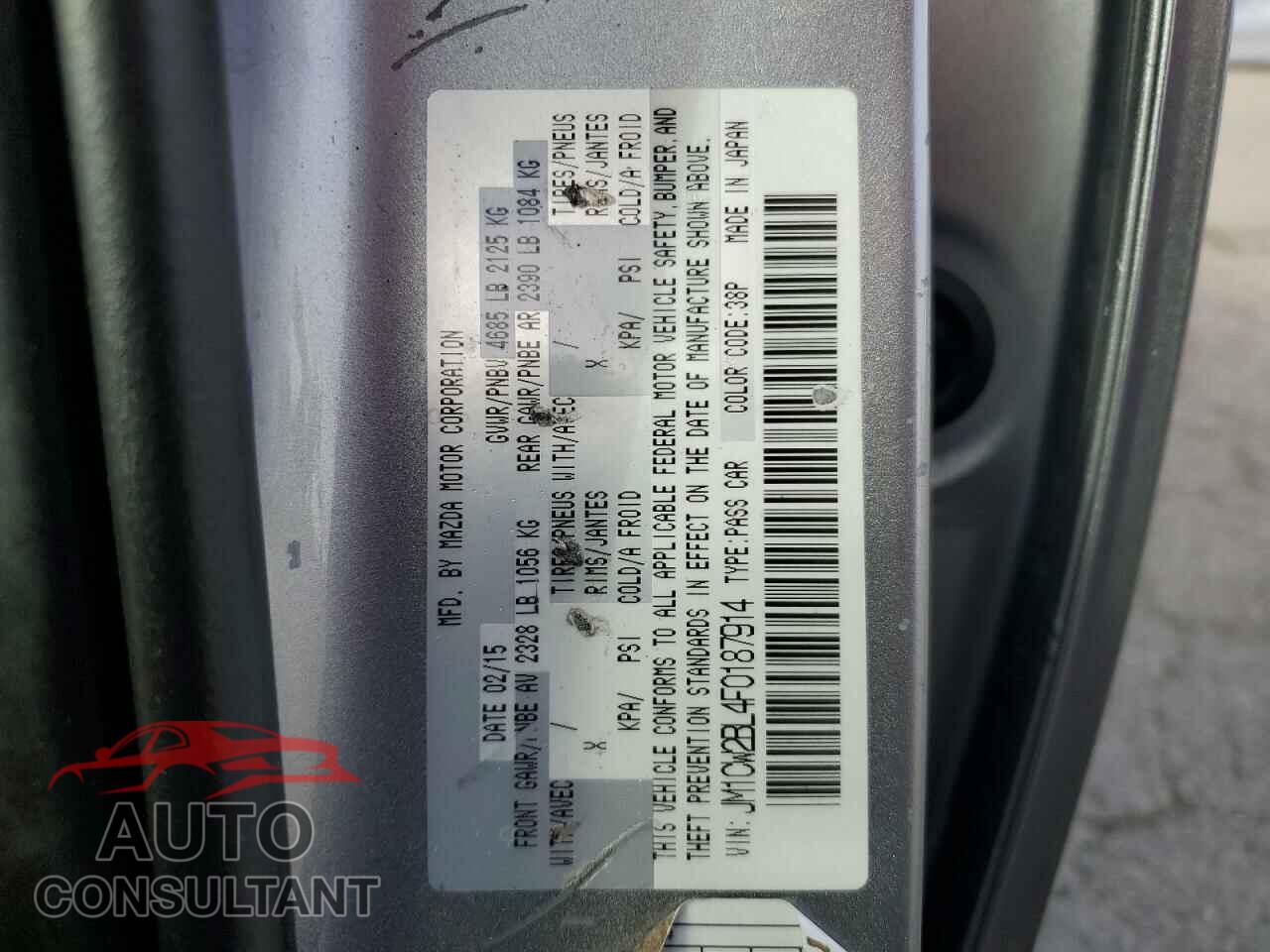 MAZDA 5 2015 - JM1CW2BL4F0187914