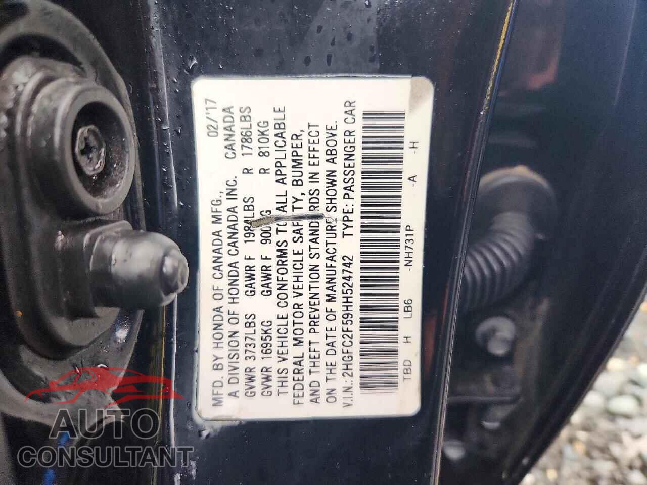 HONDA CIVIC 2017 - 2HGFC2F59HH524742