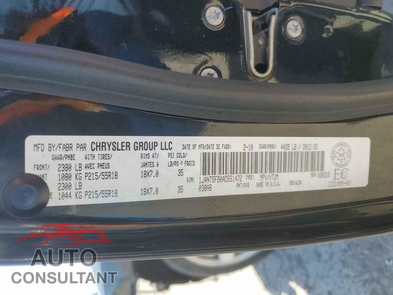 JEEP COMPASS 2010 - 1J4NT5FB0AD551472