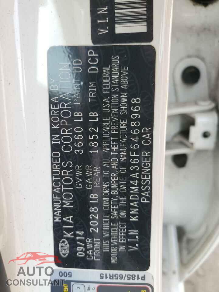 KIA RIO 2015 - KNADM4A36F6468968