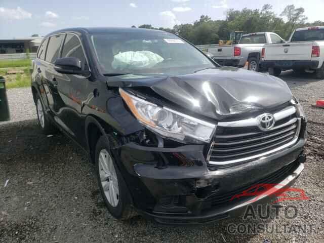TOYOTA HIGHLANDER 2016 - 5TDZKRFH9GS174501