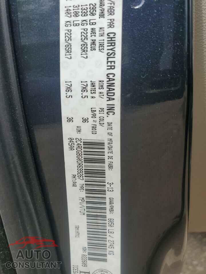 DODGE CARAVAN 2013 - 2C4RDGBG0DR699267