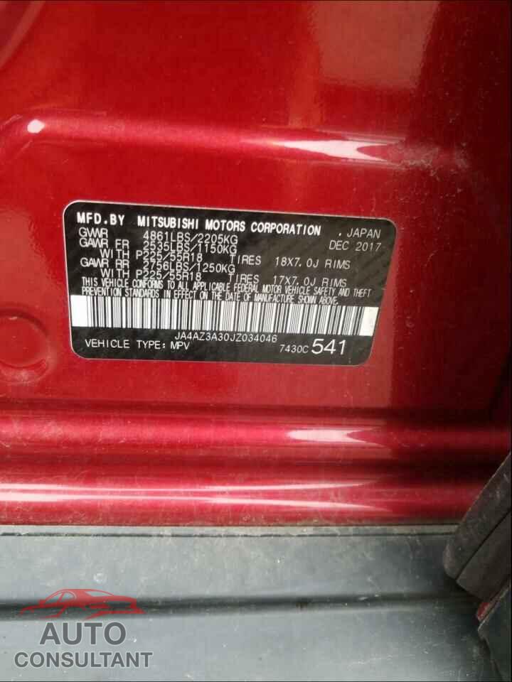 MITSUBISHI OUTLANDER 2018 - JA4AZ3A30JZ034046