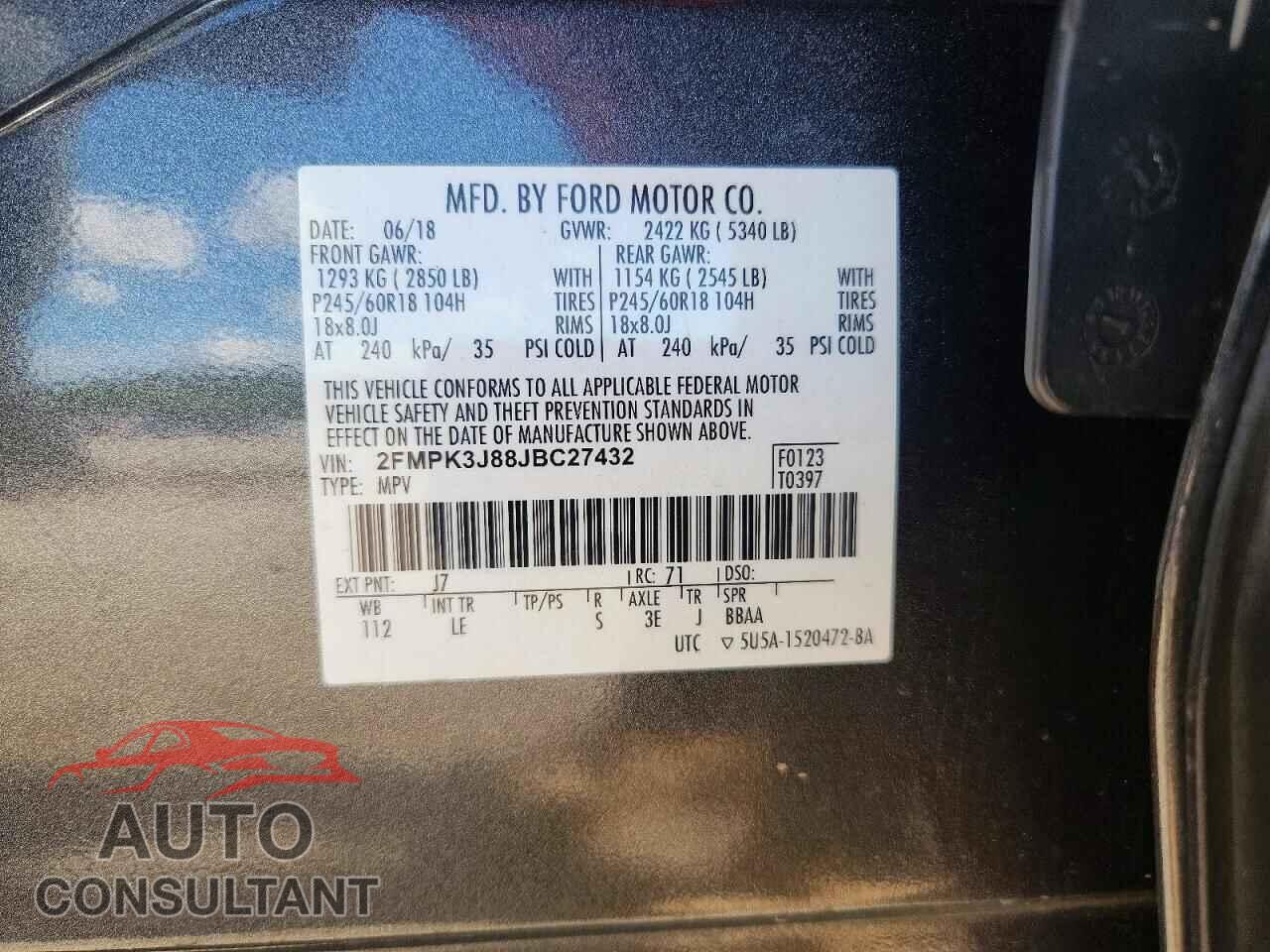 FORD EDGE 2018 - 2FMPK3J88JBC27432