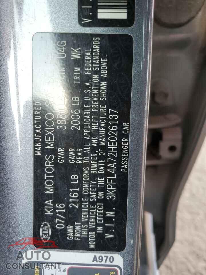 KIA FORTE 2017 - 3KPFL4A72HE026137