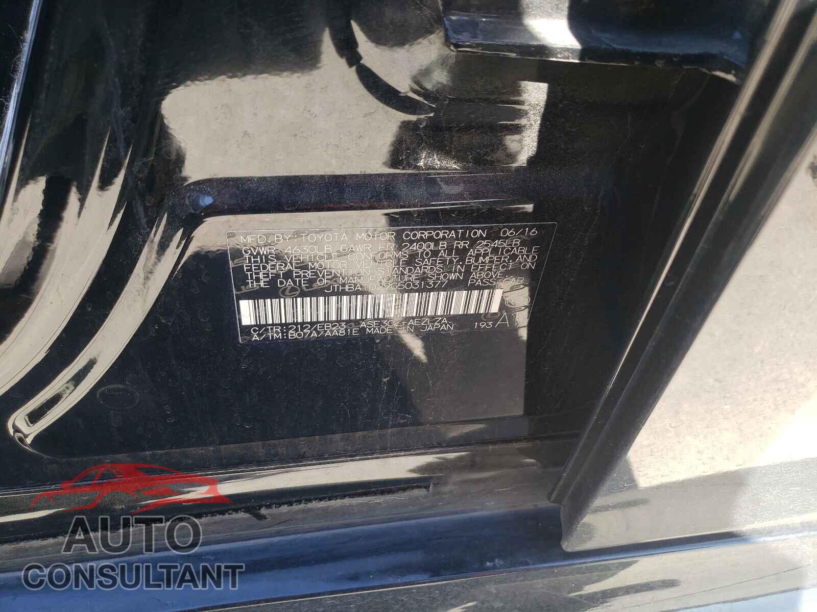 LEXUS IS 2016 - JTHBA1D29G5031377
