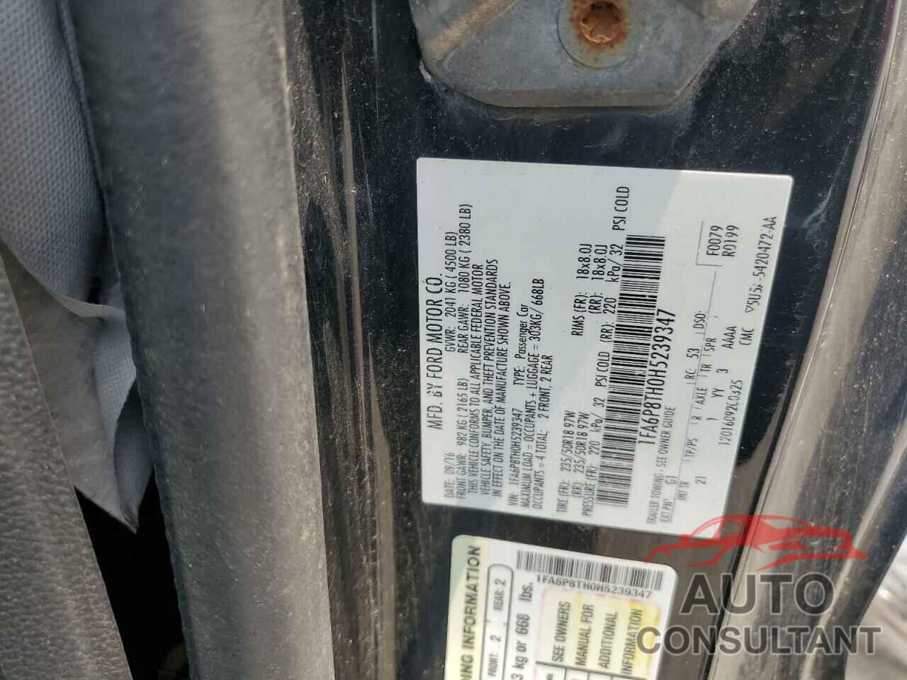 FORD ALL Models 2017 - 1FA6P8TH0H5239347