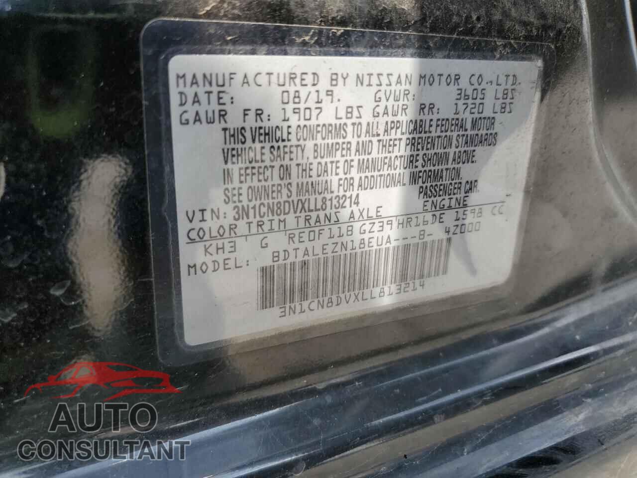 NISSAN VERSA 2020 - 3N1CN8DVXLL813214