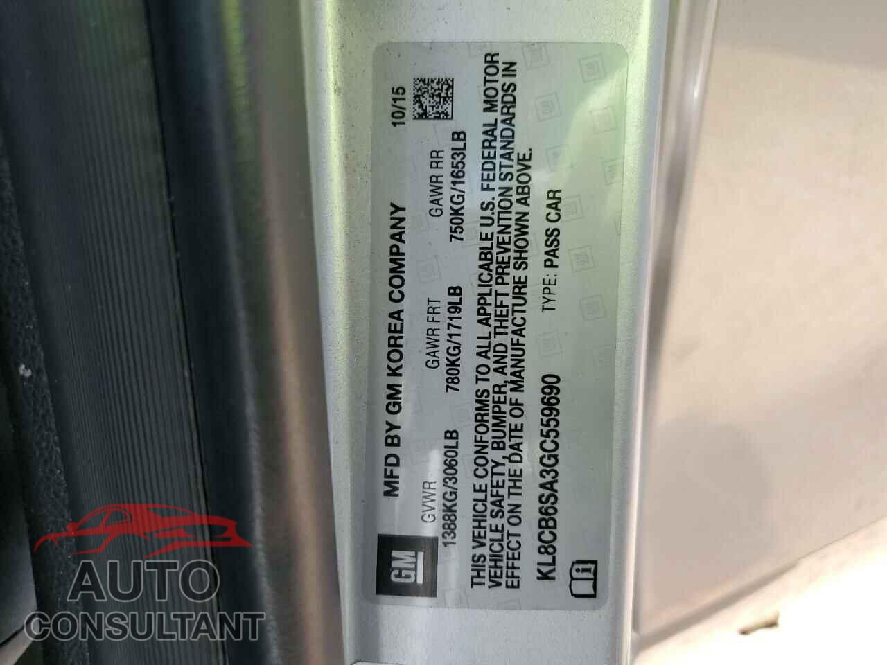 CHEVROLET SPARK 2016 - KL8CB6SA3GC559690