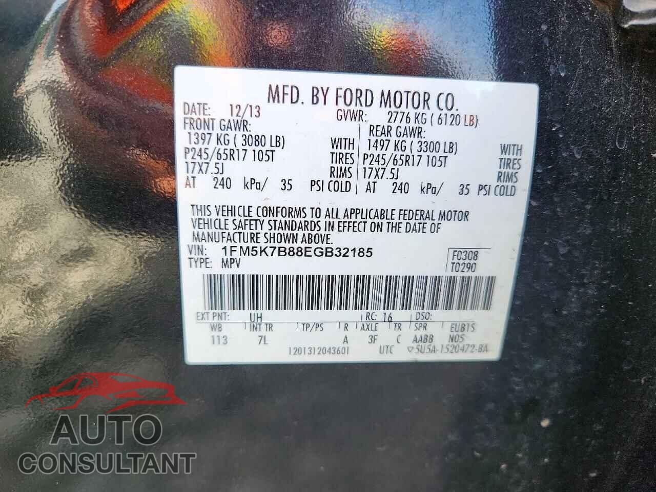 FORD EXPLORER 2014 - 1FM5K7B88EGB32185