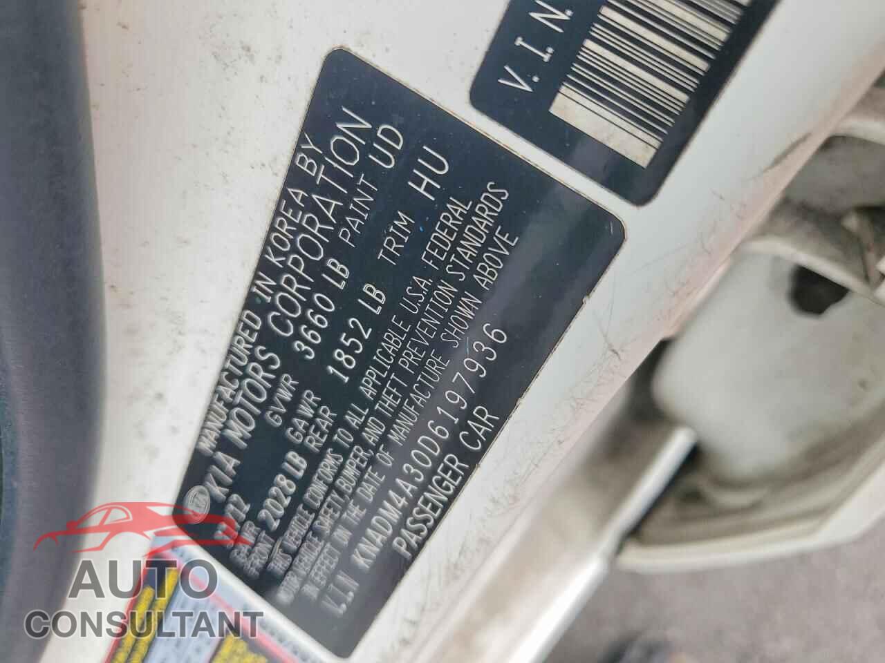 KIA RIO 2013 - KNADM4A30D6197936