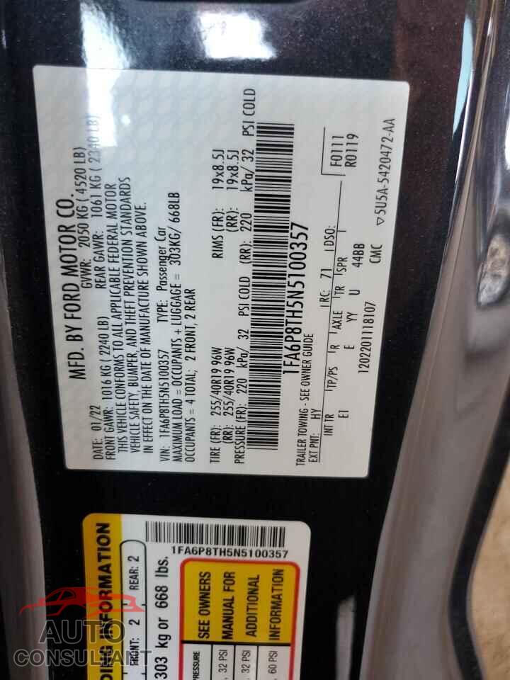 FORD ALL Models 2022 - 1FA6P8TH5N5100357