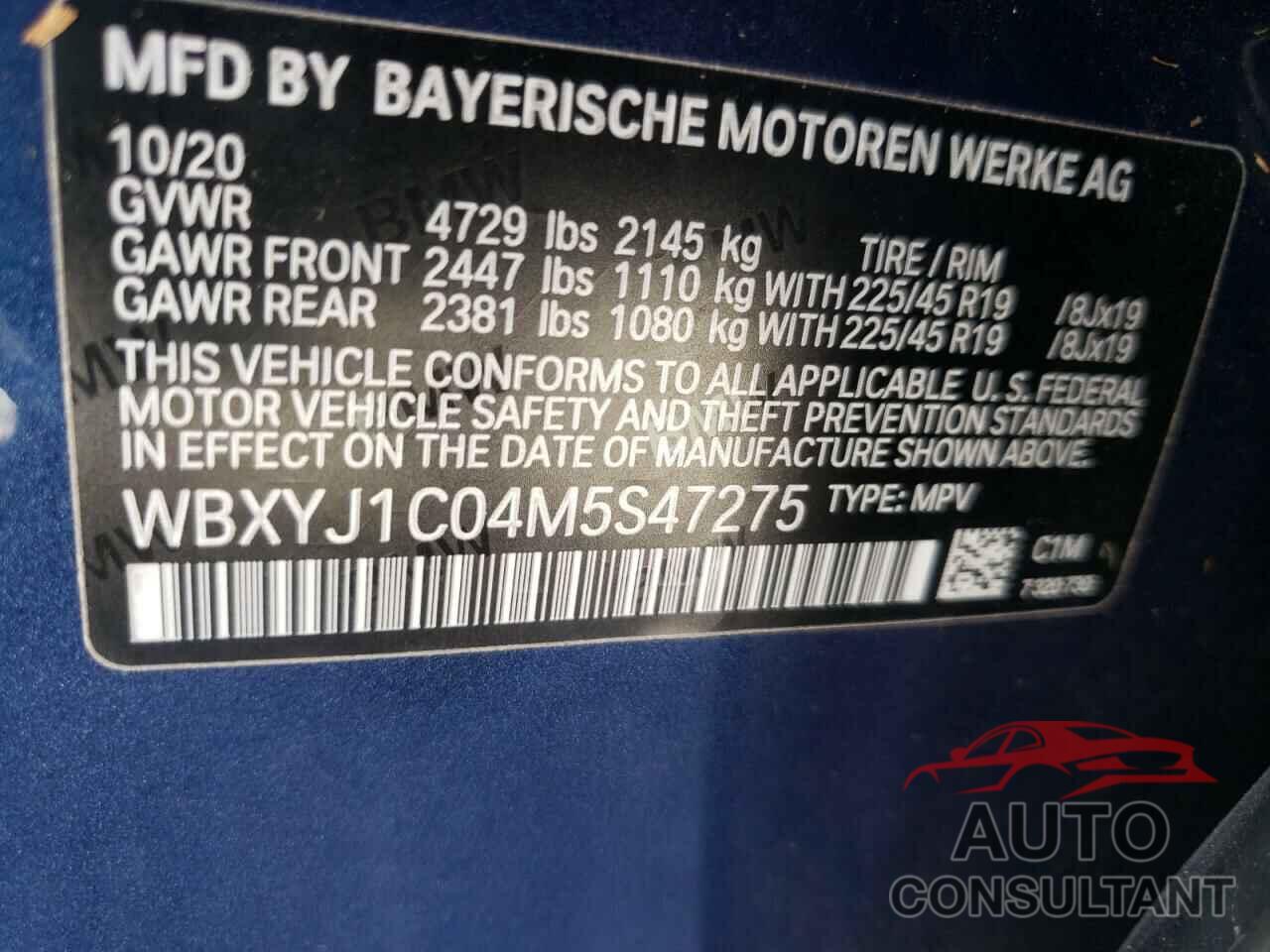 BMW X2 2021 - WBXYJ1C04M5S47275