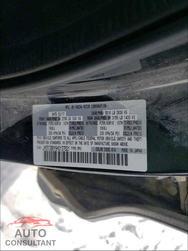 MAZDA CX-9 2017 - JM3TCBBY5H0137621