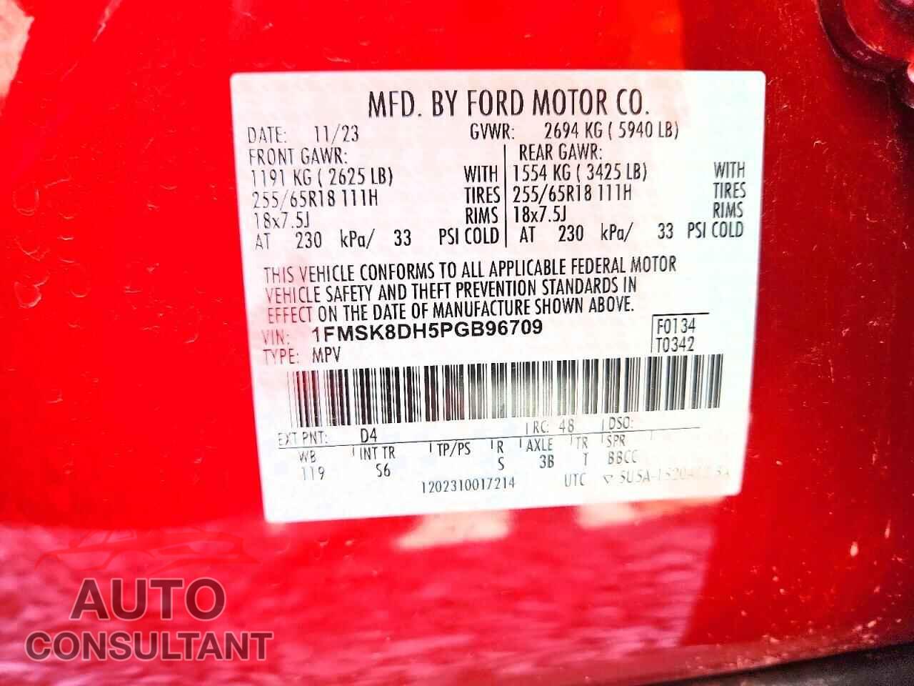 FORD EXPLORER 2023 - 1FMSK8DH5PGB96709