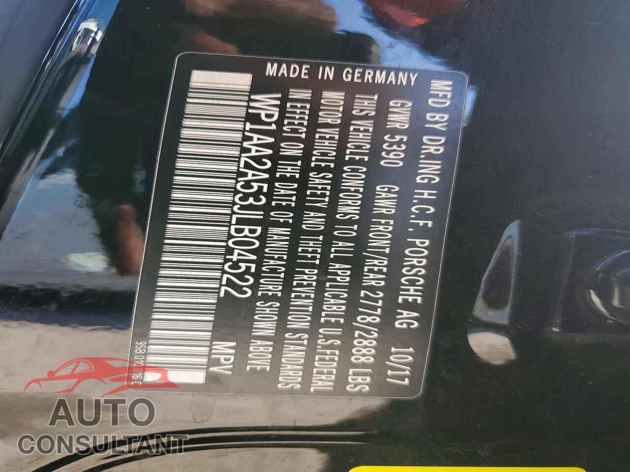 PORSCHE MACAN 2018 - WP1AA2A53JLB04522