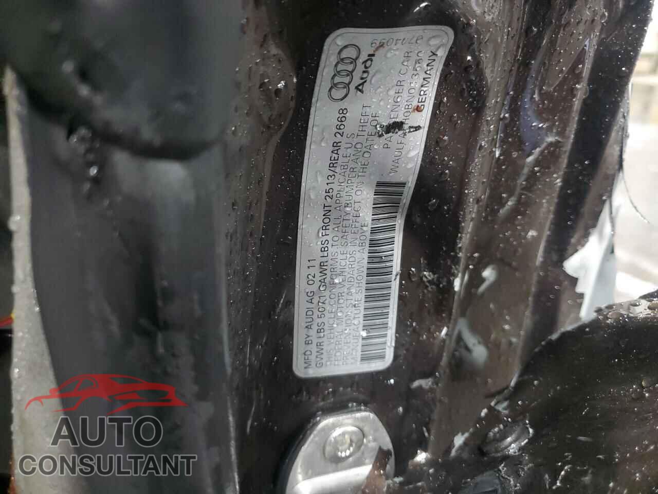 AUDI A5 2011 - WAULFAFH0BN013560