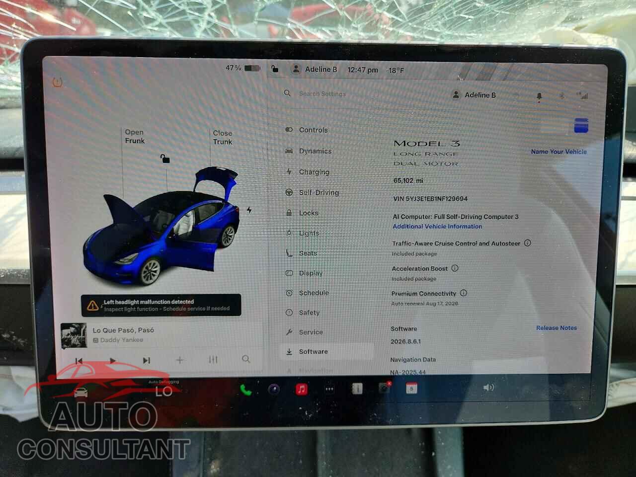 TESLA MODEL 3 2022 - 5YJ3E1EB1NF129694