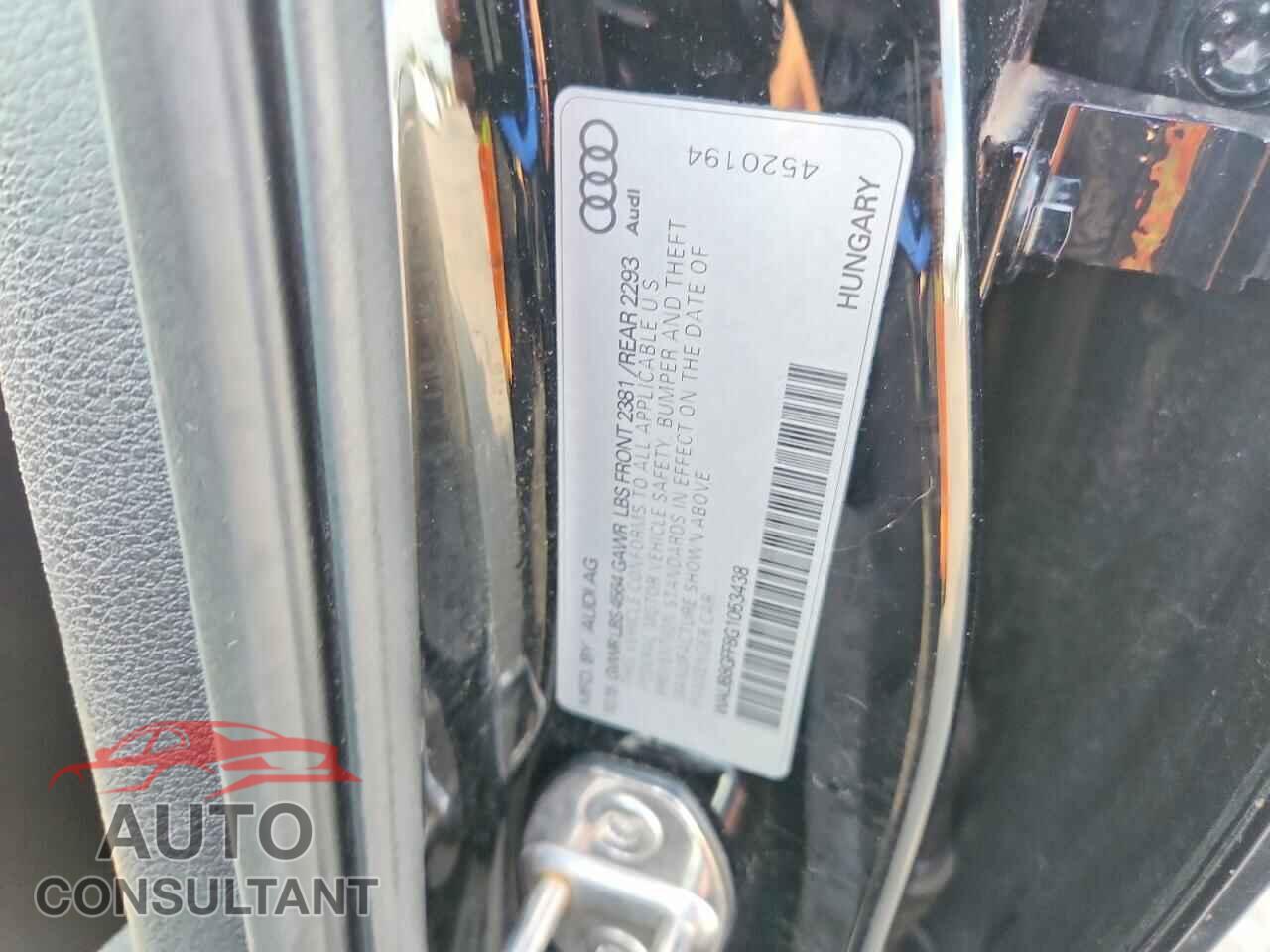 AUDI A3 2016 - WAUB8GFF8G1053438