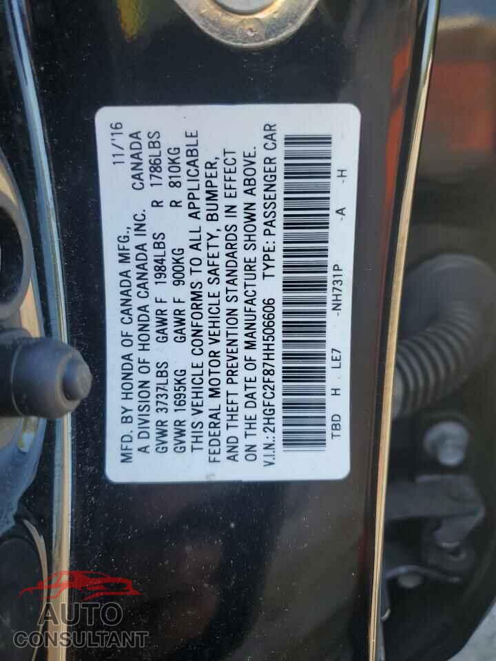 HONDA CIVIC 2017 - 2HGFC2F87HH506606