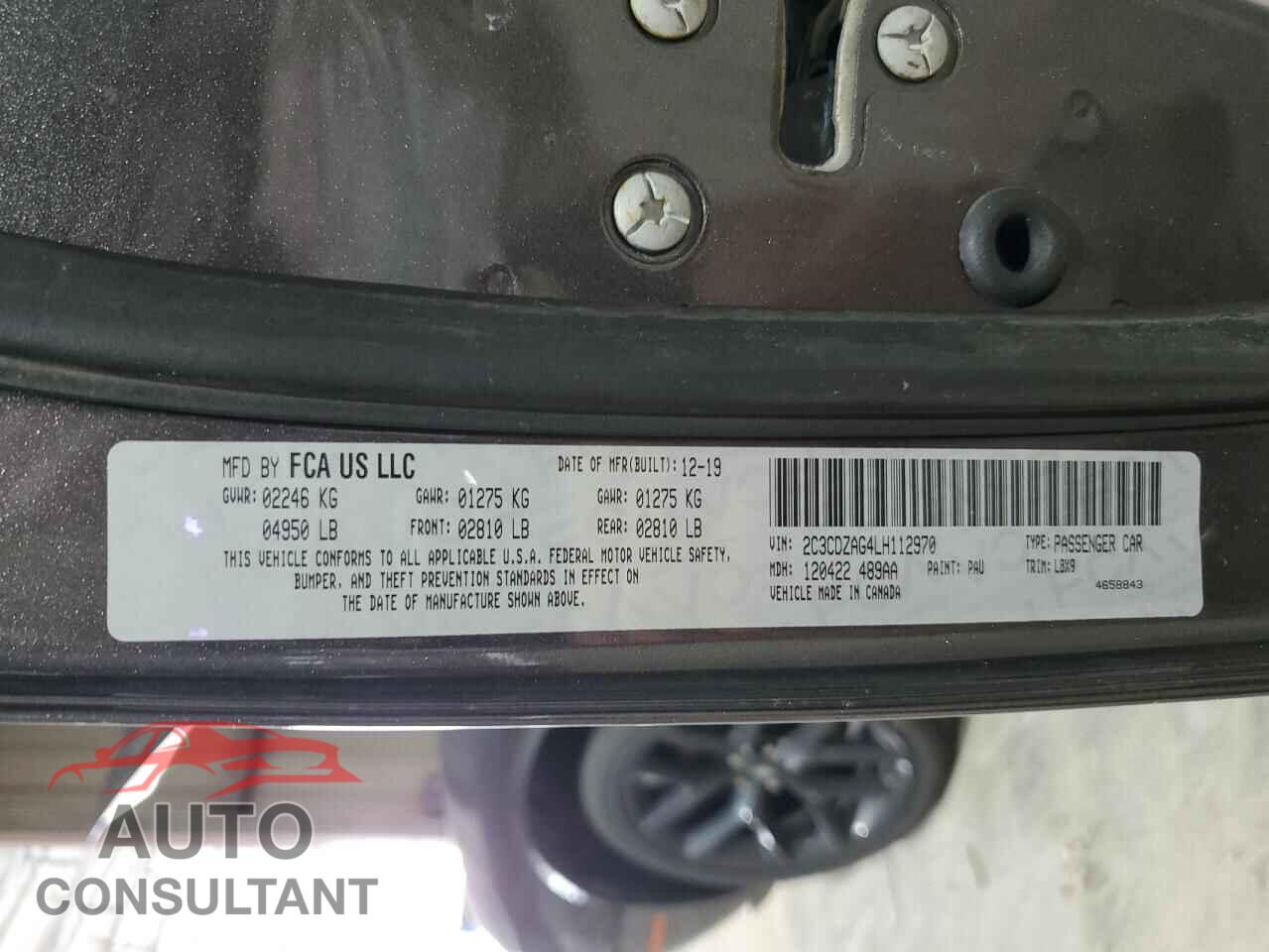 DODGE CHALLENGER 2020 - 2C3CDZAG4LH112970
