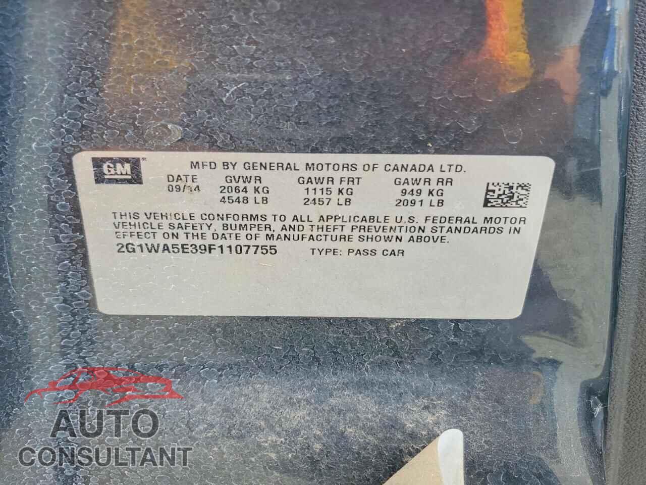CHEVROLET IMPALA 2015 - 2G1WA5E39F1107755