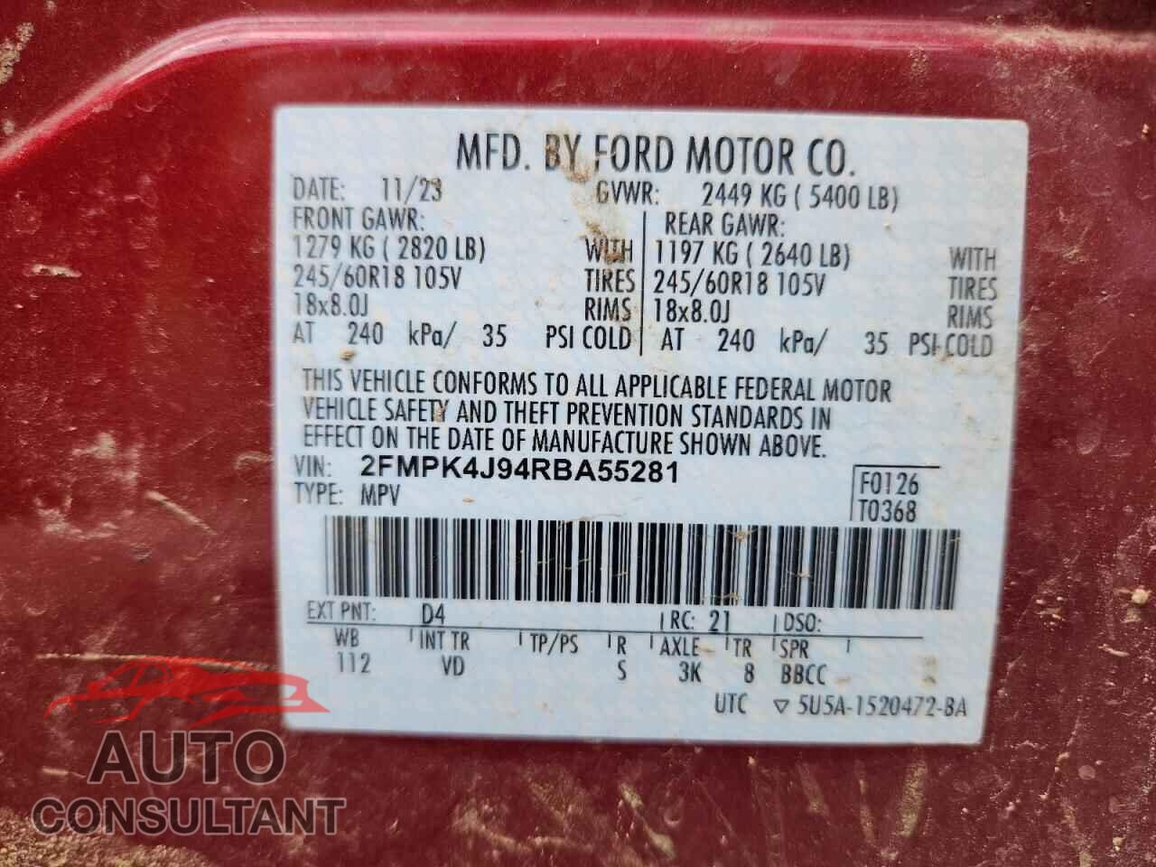 FORD EDGE 2024 - 2FMPK4J94RBA55281