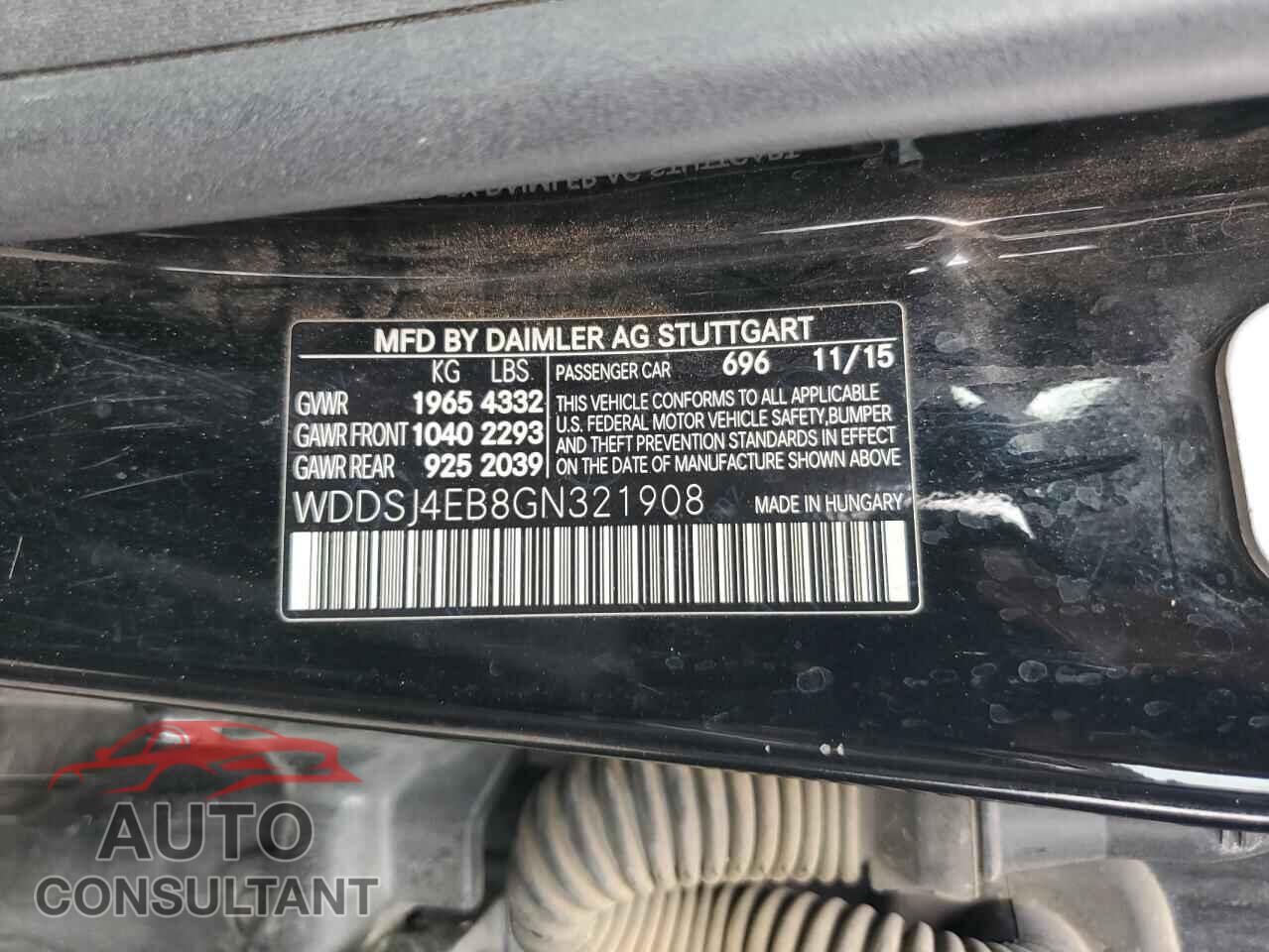MERCEDES-BENZ CLA-CLASS 2016 - WDDSJ4EB8GN321908