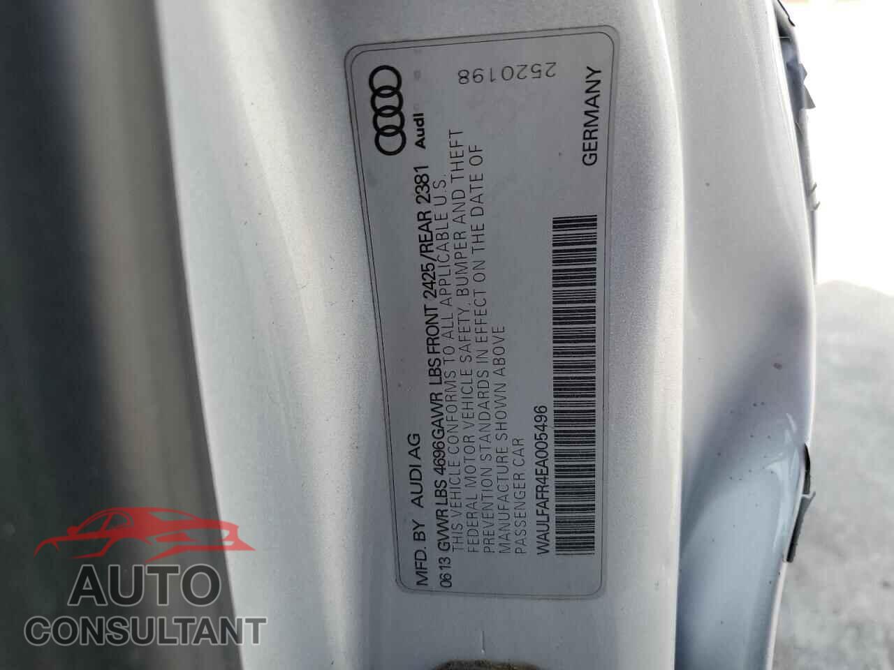 AUDI A5 2014 - WAULFAFR4EA005496