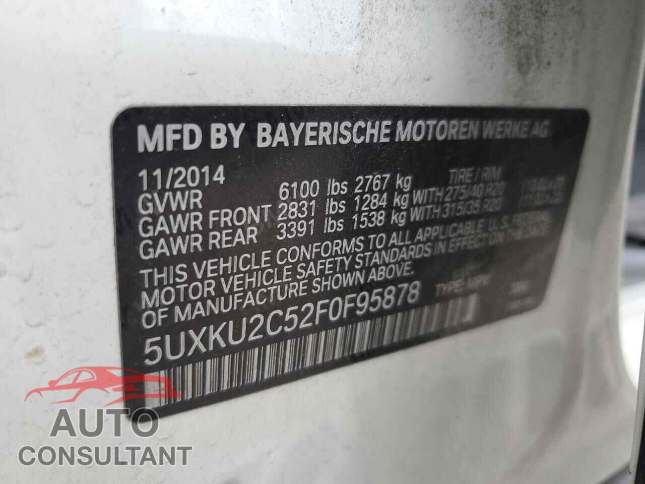 BMW X6 2015 - 5UXKU2C52F0F95878