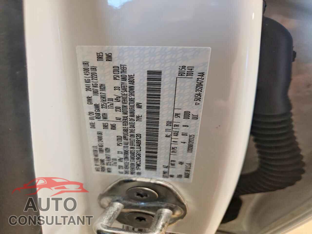 FORD ESCAPE 2020 - 1FMCU9G61LUA89120