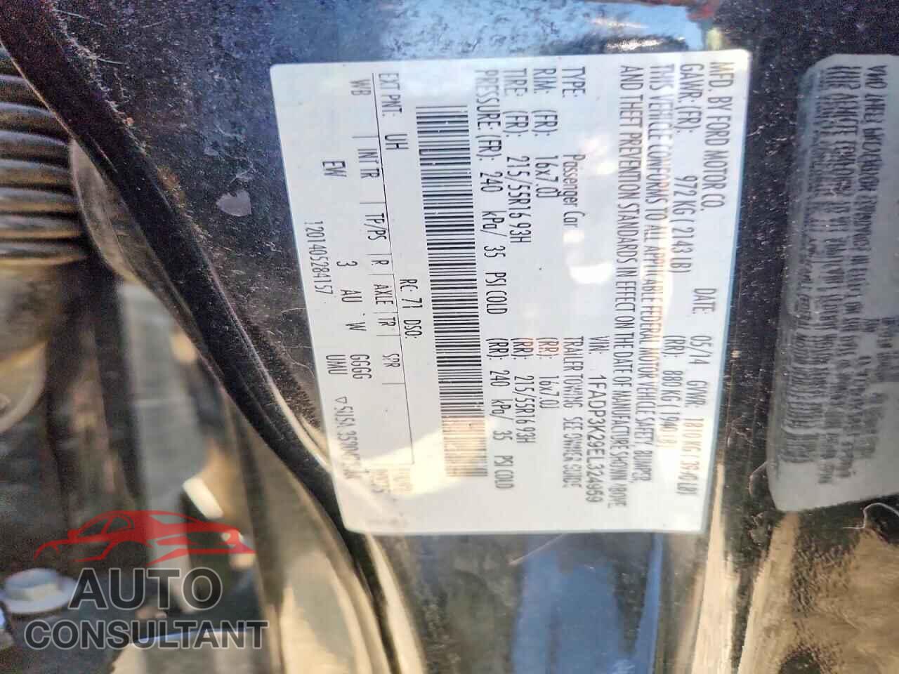 FORD FOCUS 2014 - 1FADP3K29EL324959