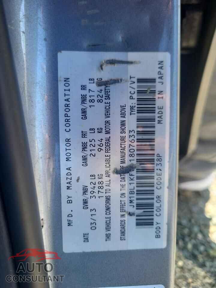MAZDA 3 2013 - JM1BL1KF8D1807633