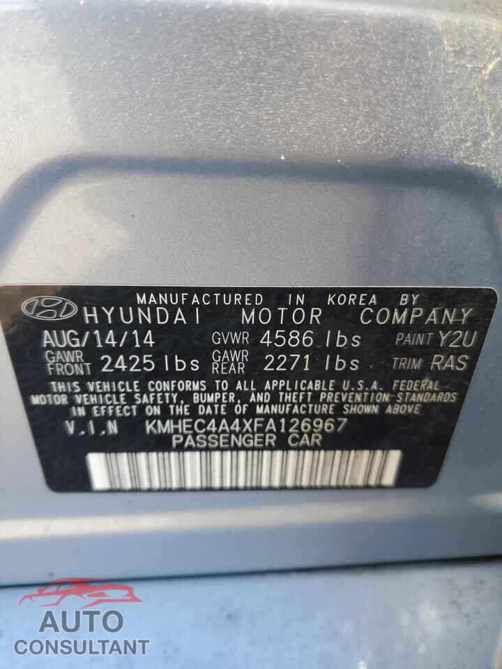 HYUNDAI SONATA 2015 - KMHEC4A4XFA126967
