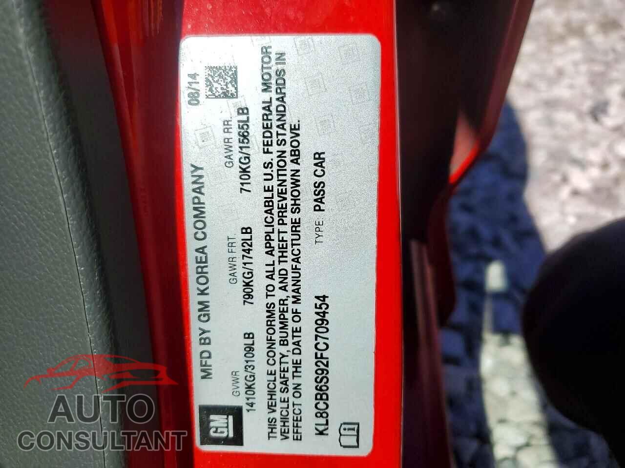 CHEVROLET SPARK 2015 - KL8CB6S92FC709454
