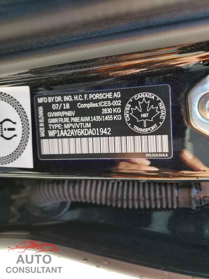 PORSCHE CAYENNE 2019 - WP1AA2AY6KDA01942