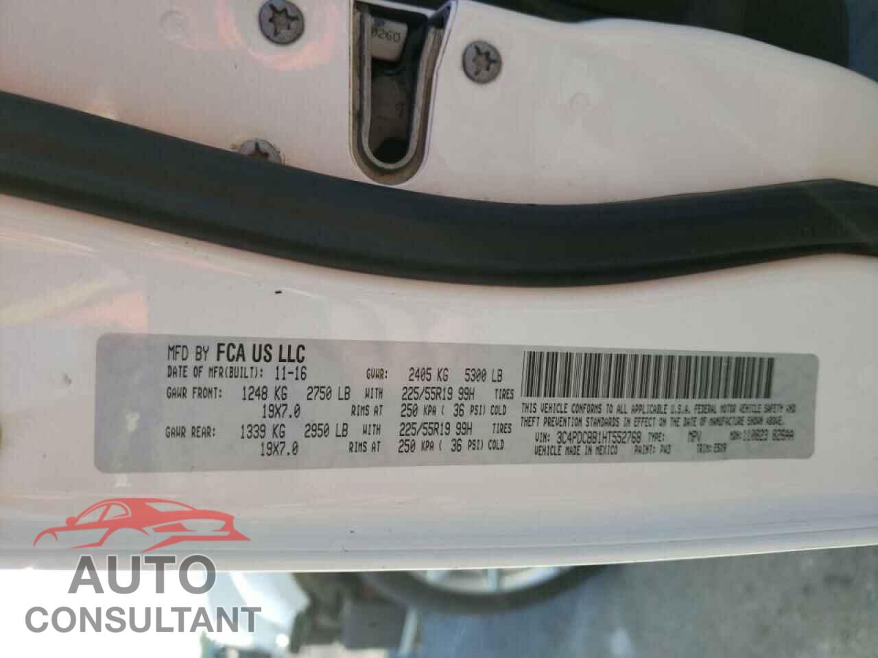 DODGE JOURNEY 2017 - 3C4PDCBB1HT552768