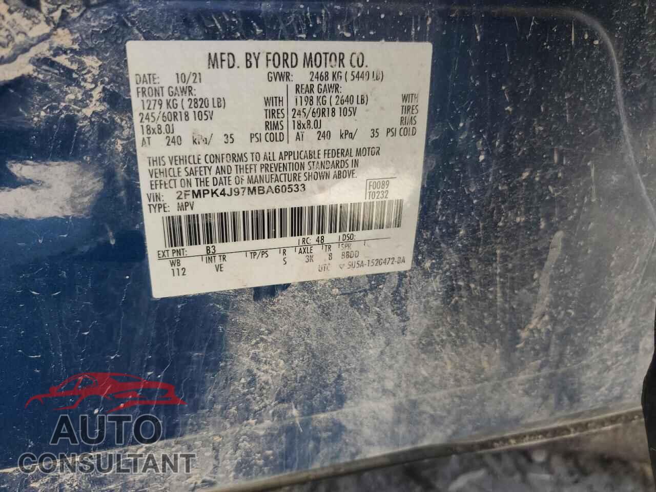 FORD EDGE 2021 - 2FMPK4J97MBA60533