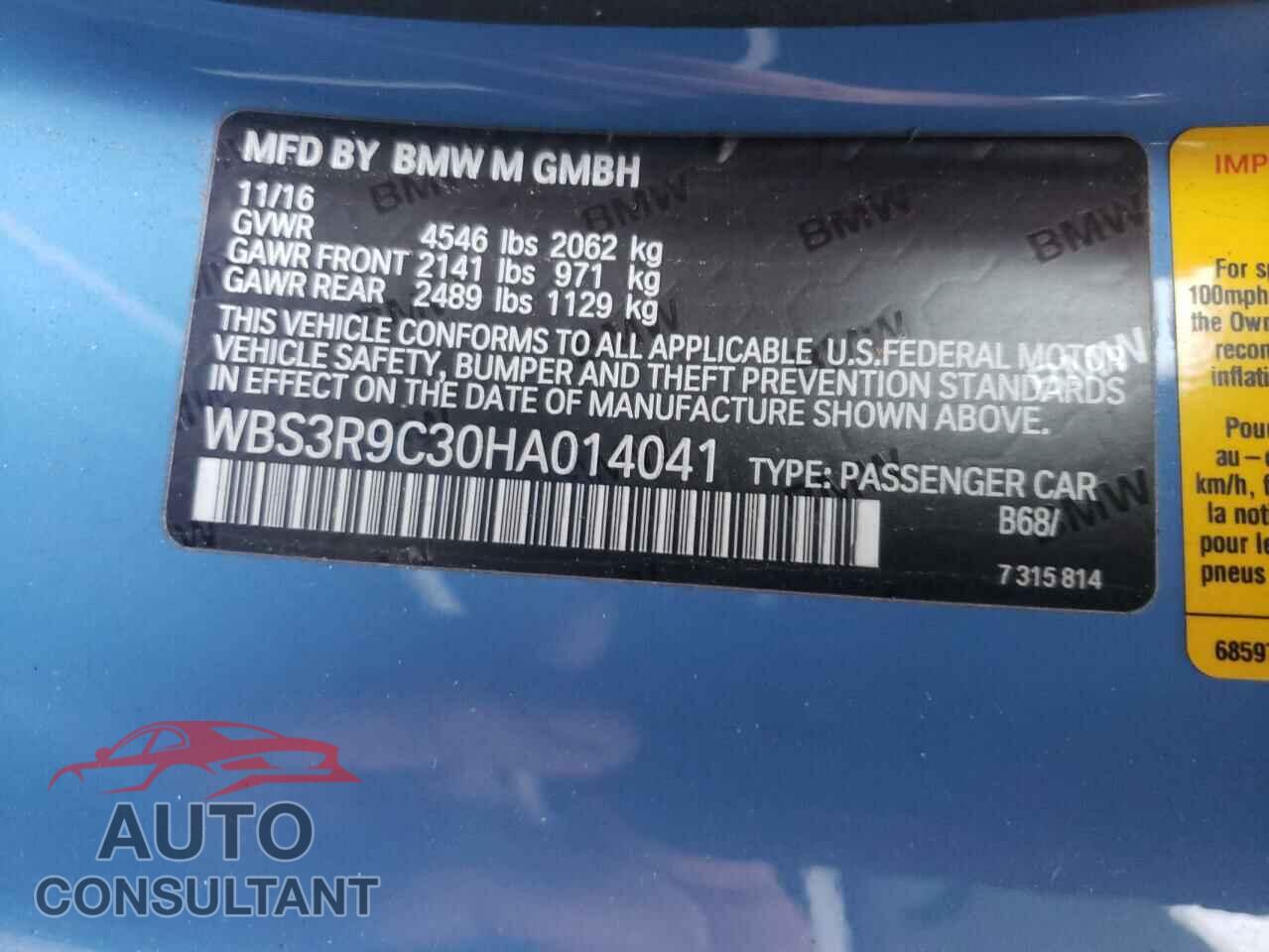 BMW M4 2017 - WBS3R9C30HA014041